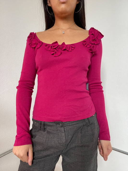 Hot Pink Moschino Long Sleeve Top