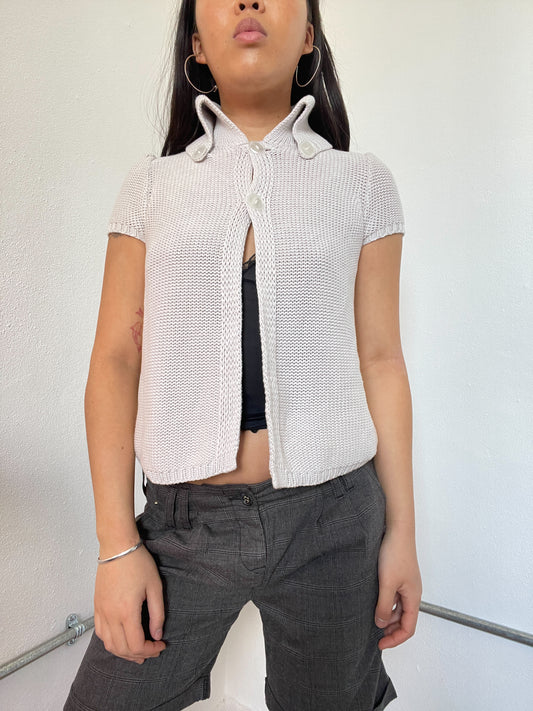 Light Grey Knitted Short Sleeve