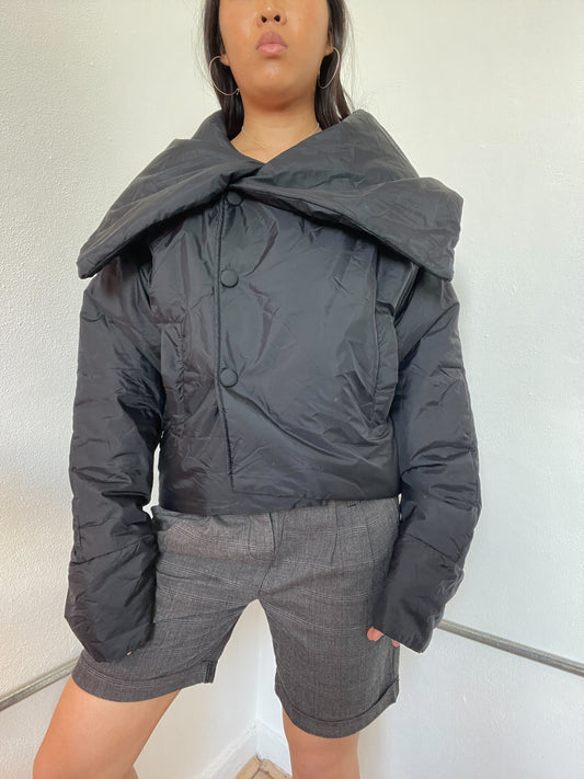 Black Boxy Puffer Cop Copine Puffer Jacket