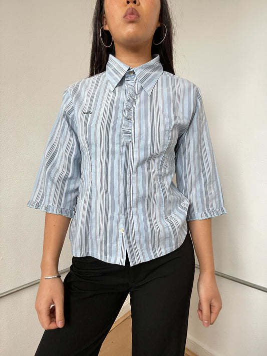Blue Stripy Patterned Shirt