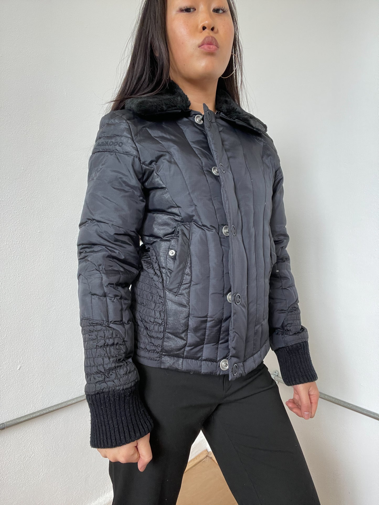 Black Collared Puffer Jacket