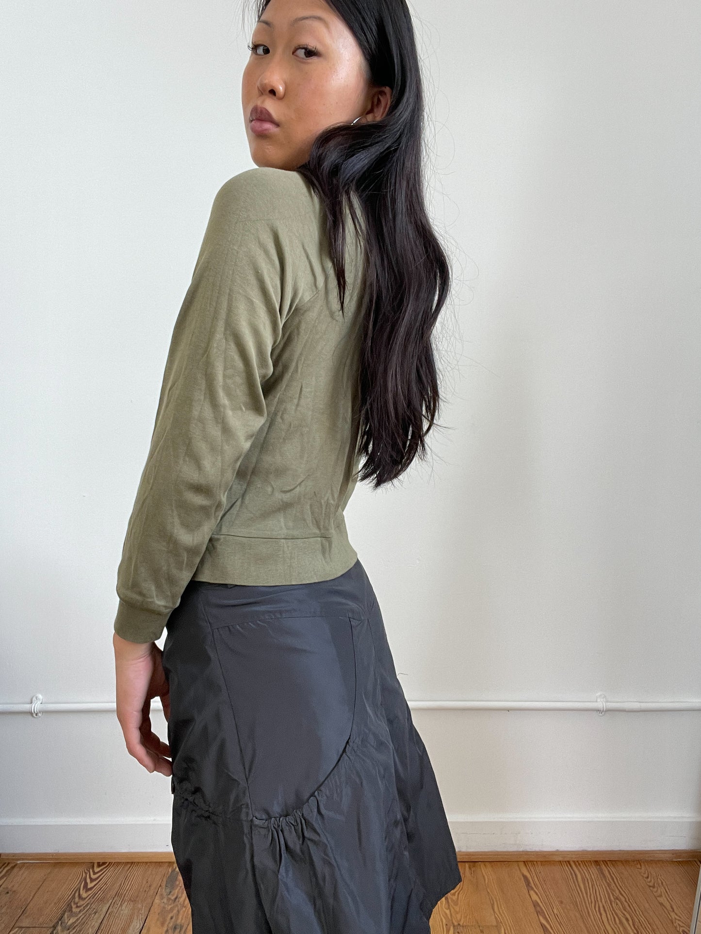Khaki Green Zip-Up Track Jumper