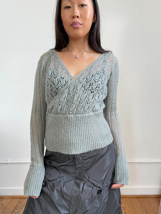 light khaki Knitted Long Sleeve