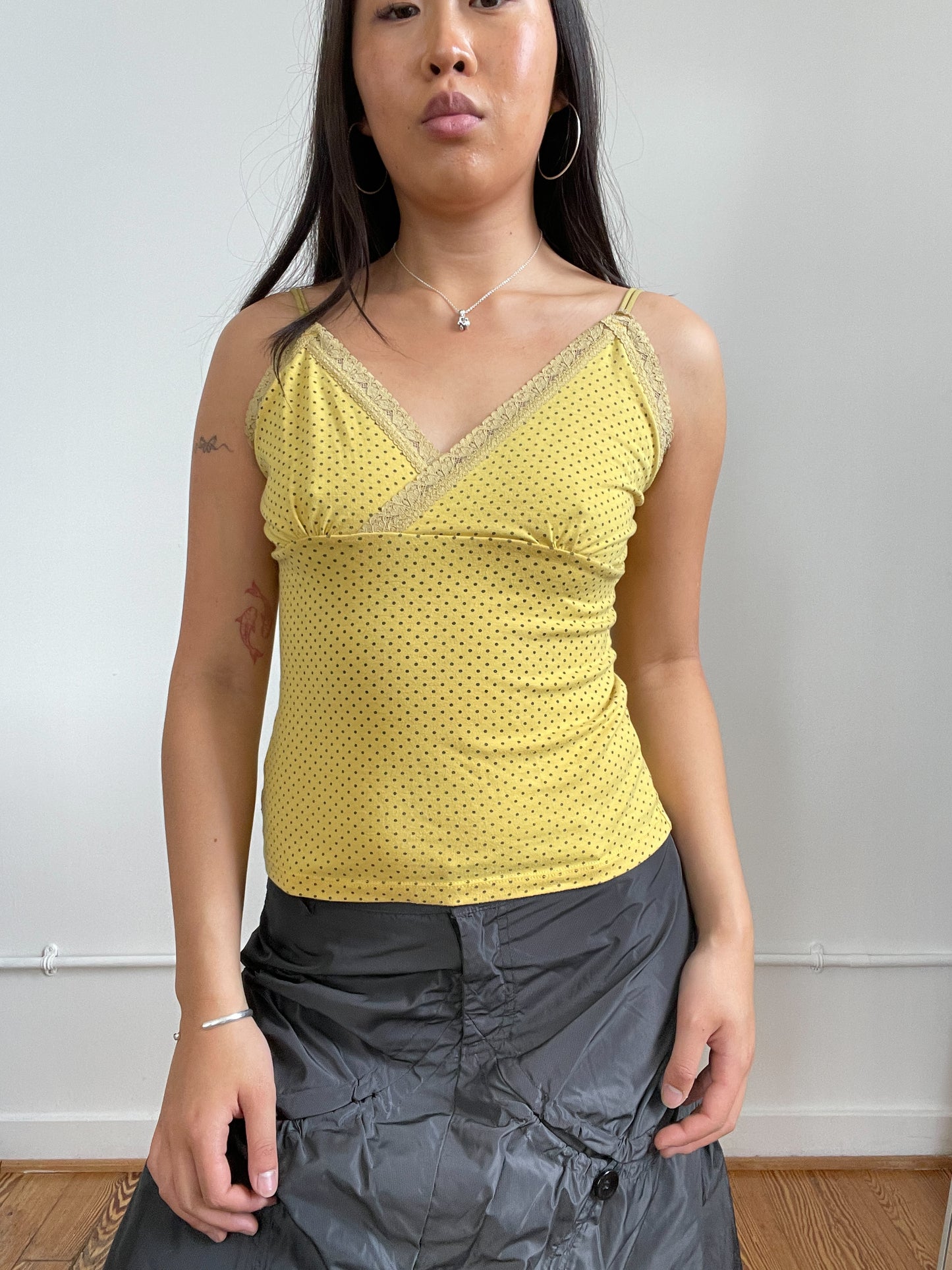 Yellow Dotted Cami Top
