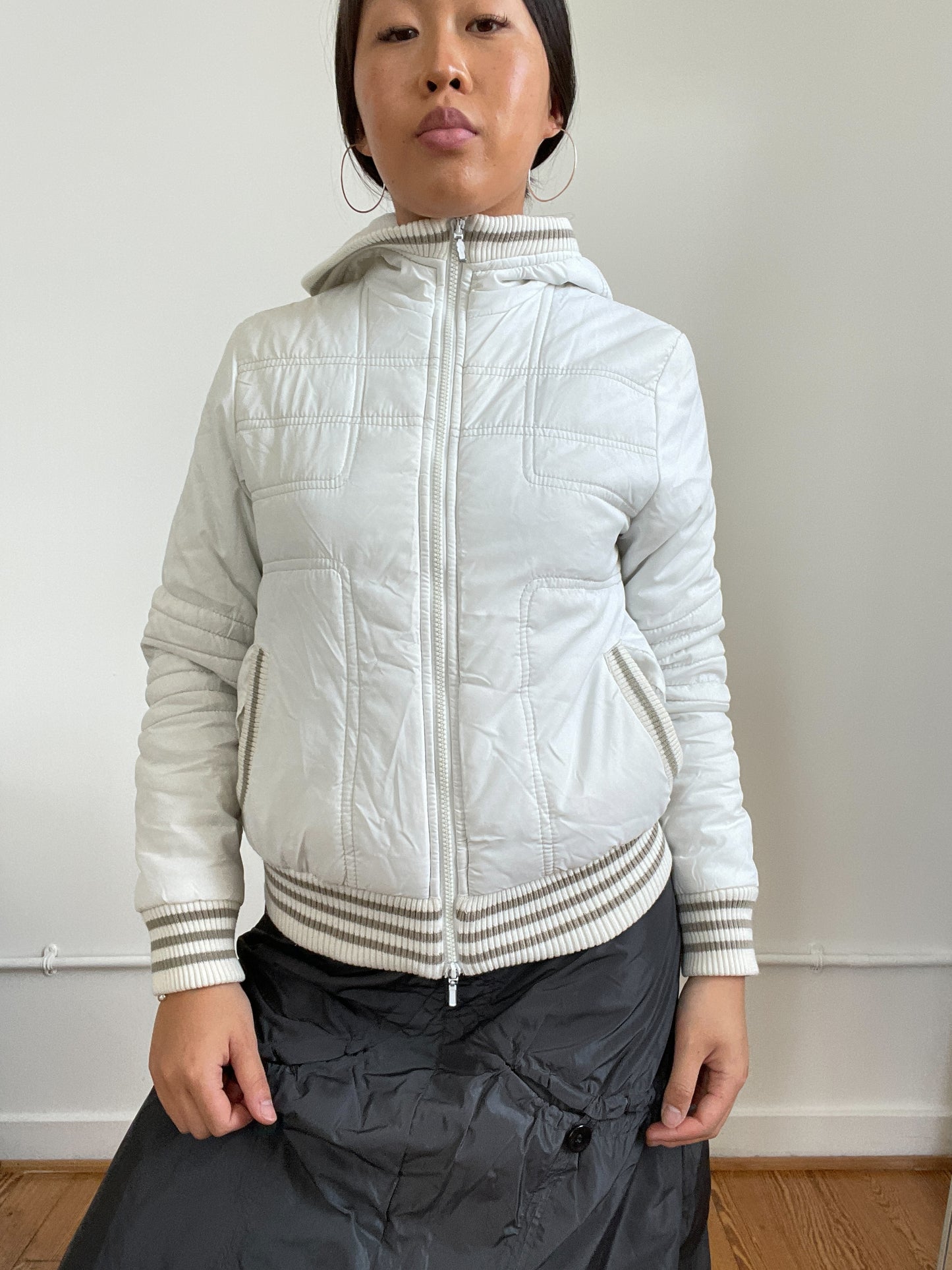 White Hooded Puffer Jacket