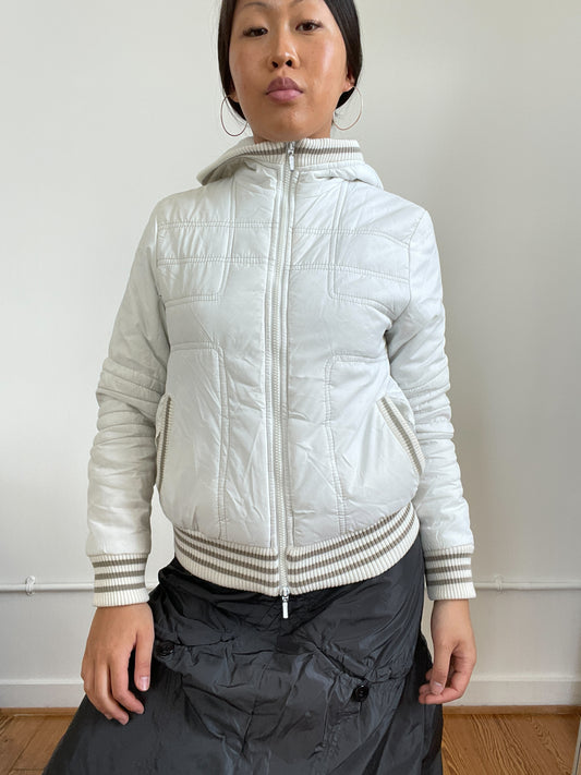 White Hooded Puffer Jacket