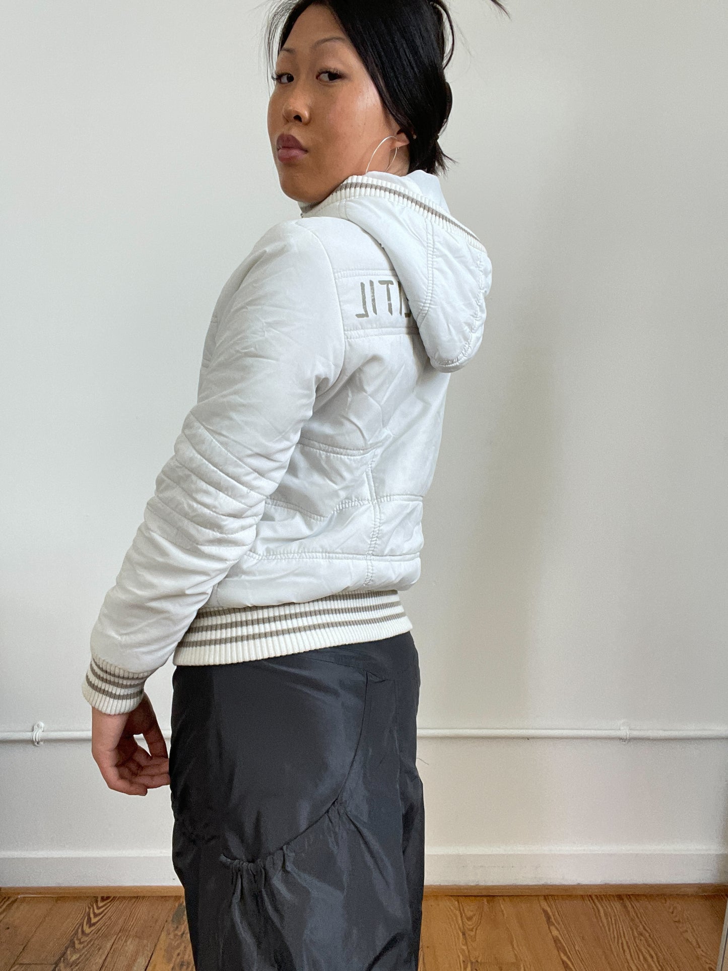 White Hooded Puffer Jacket