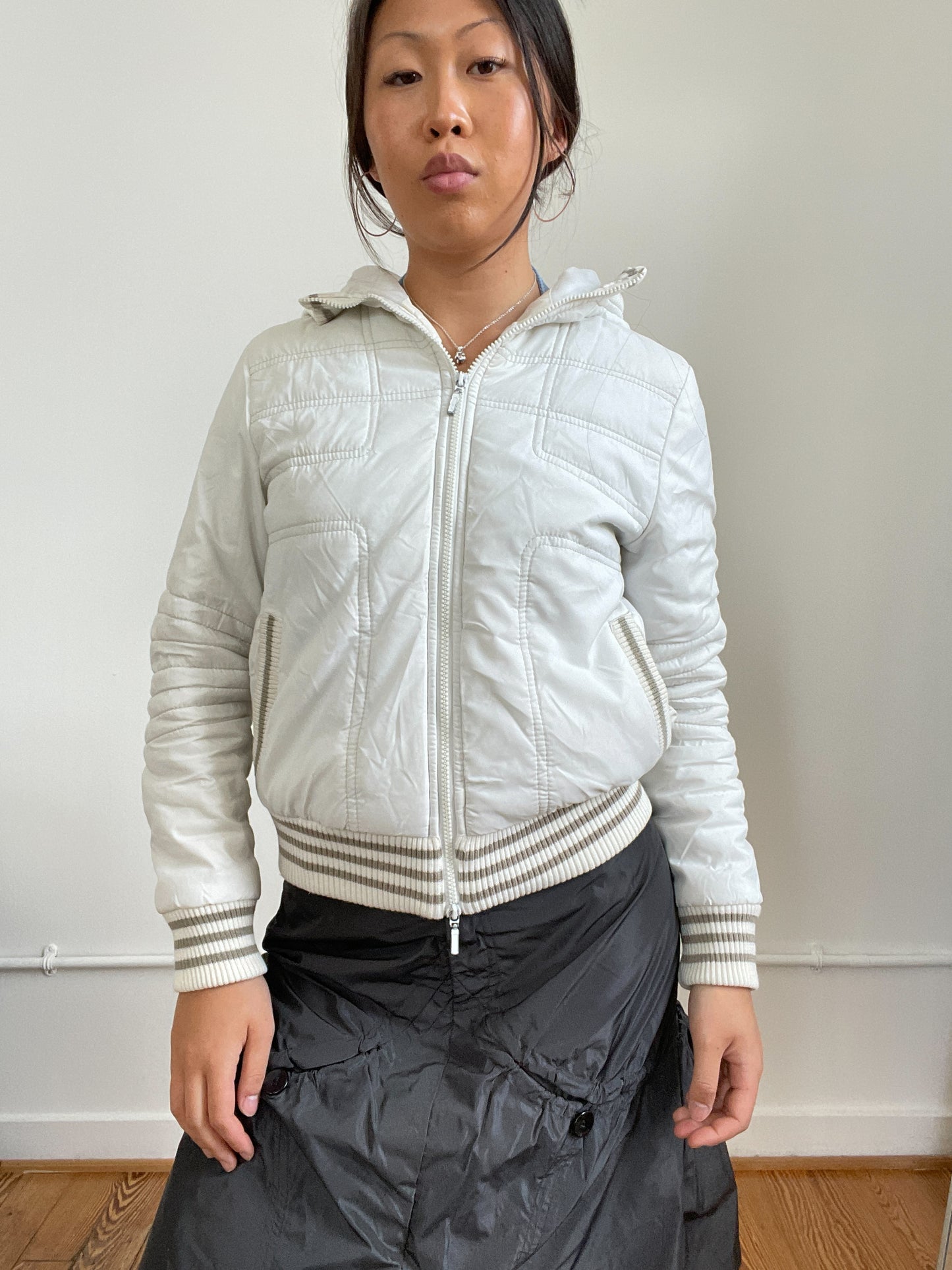 White Hooded Puffer Jacket