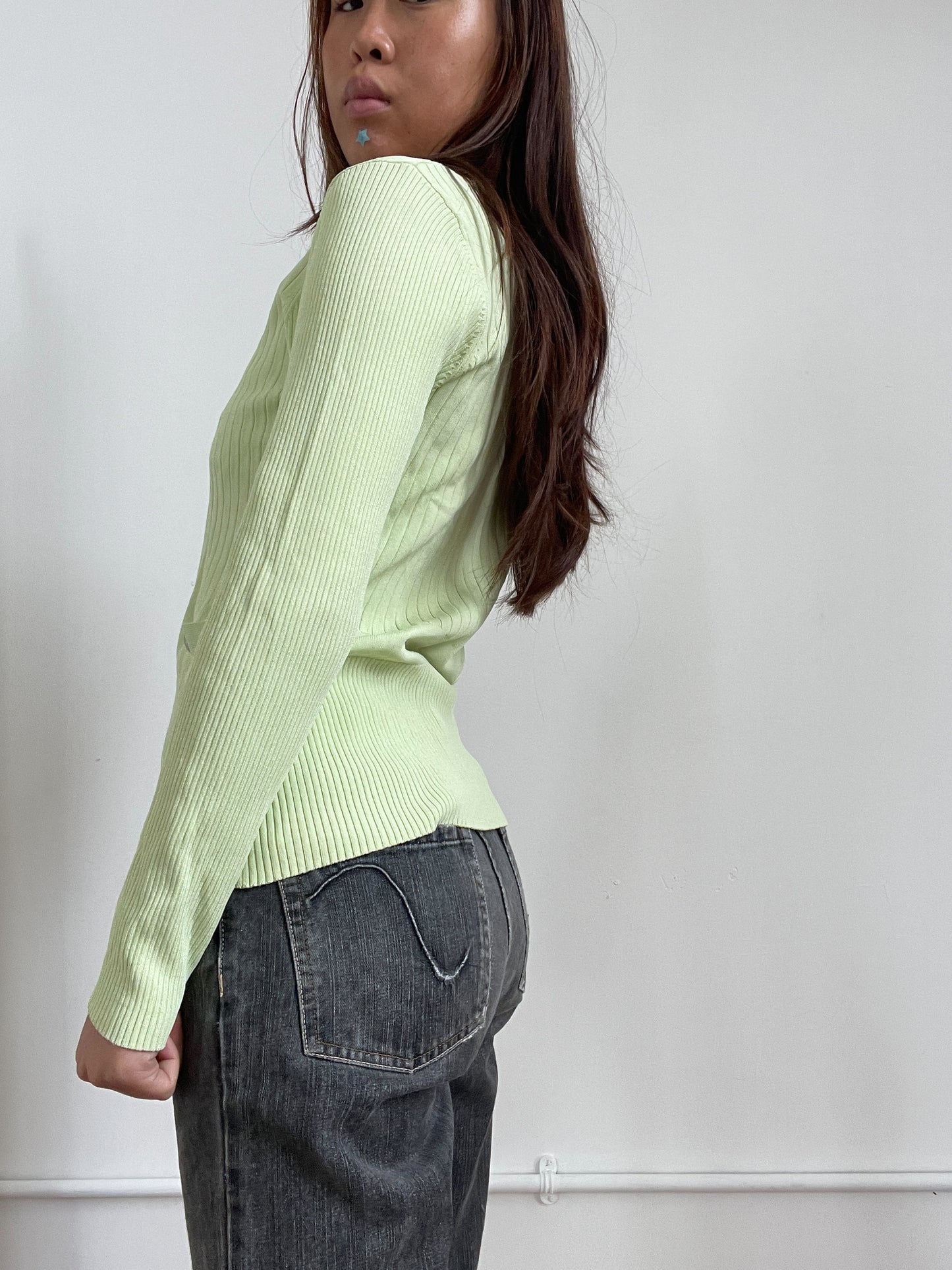 Vintage Lime Green Cardigan