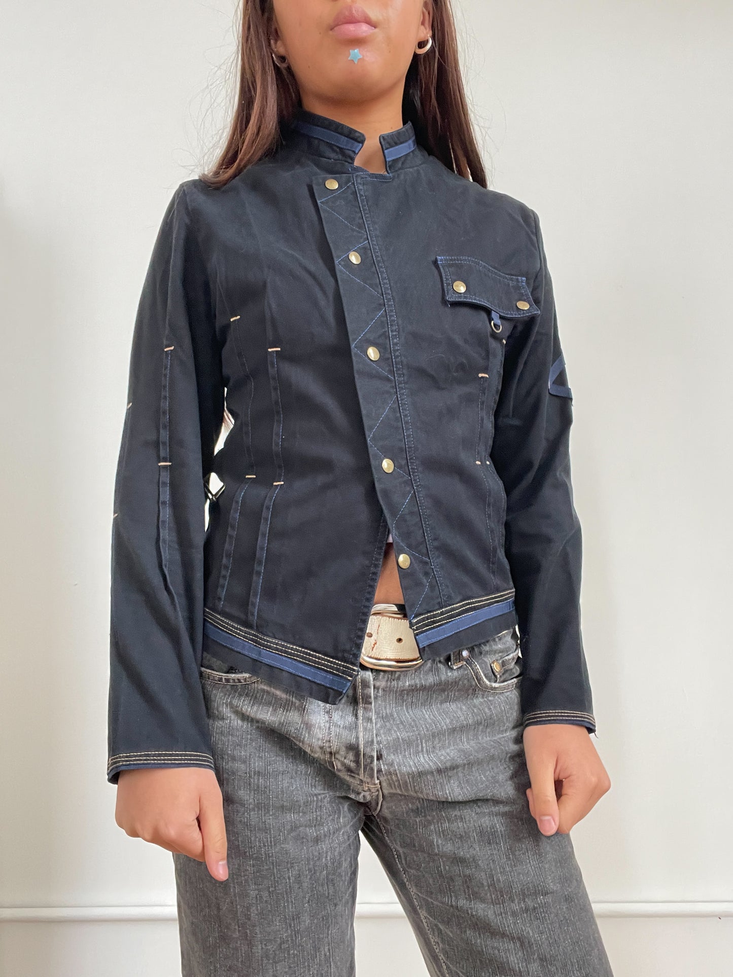 Vintage Navy Fitted Jacket