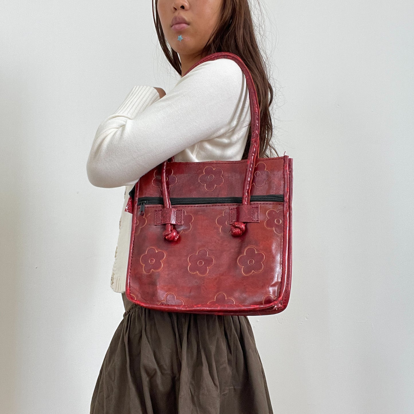 Red Leather Shoulder Bag