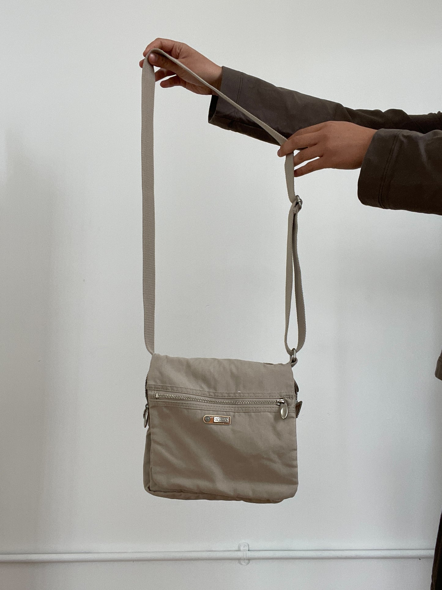 Beige Cross-Body Bag