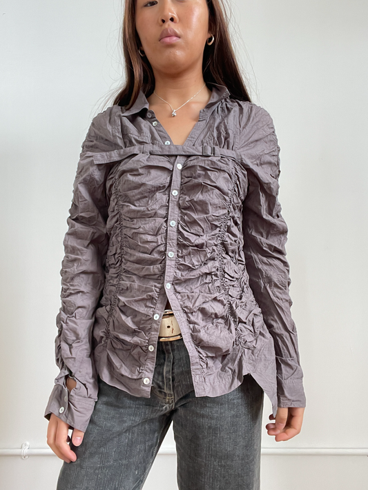 Vintage Grey Structured Shirt