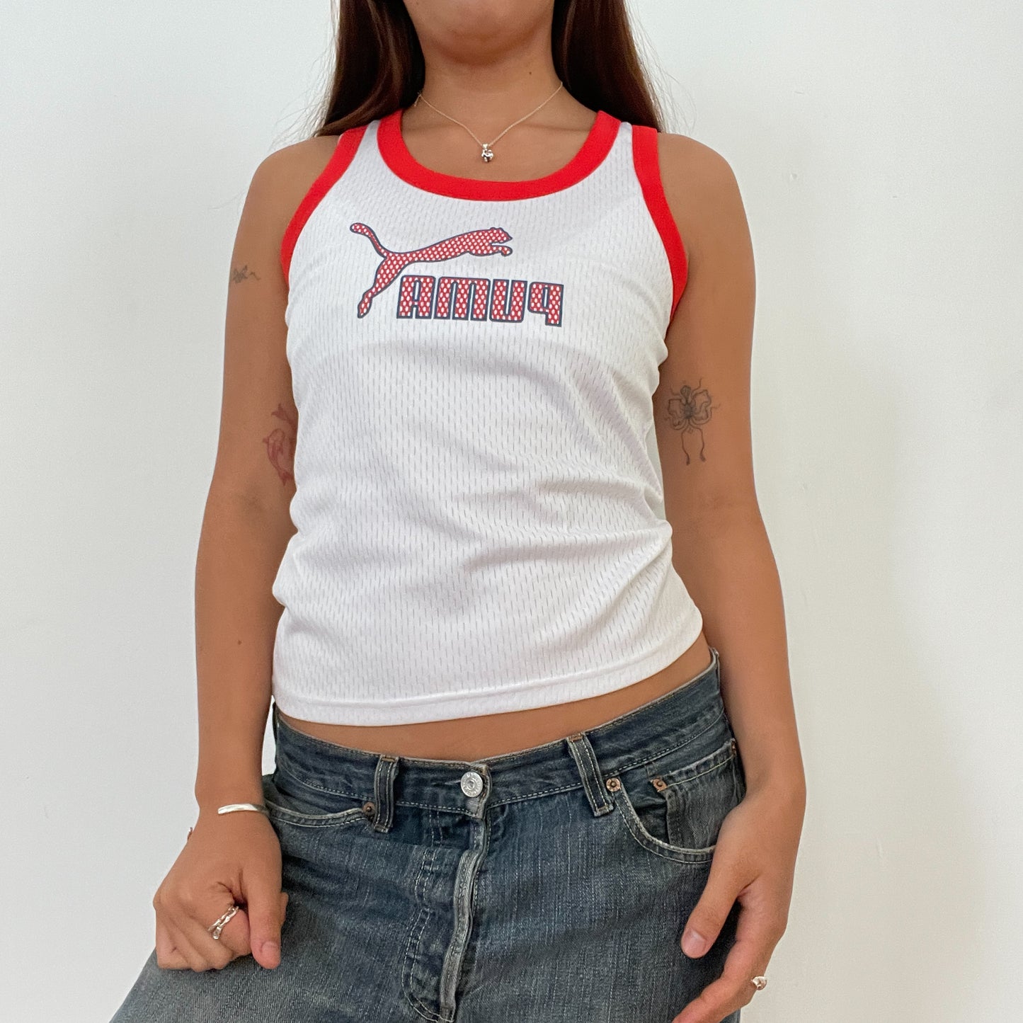 Vintage White Puma Vest Top