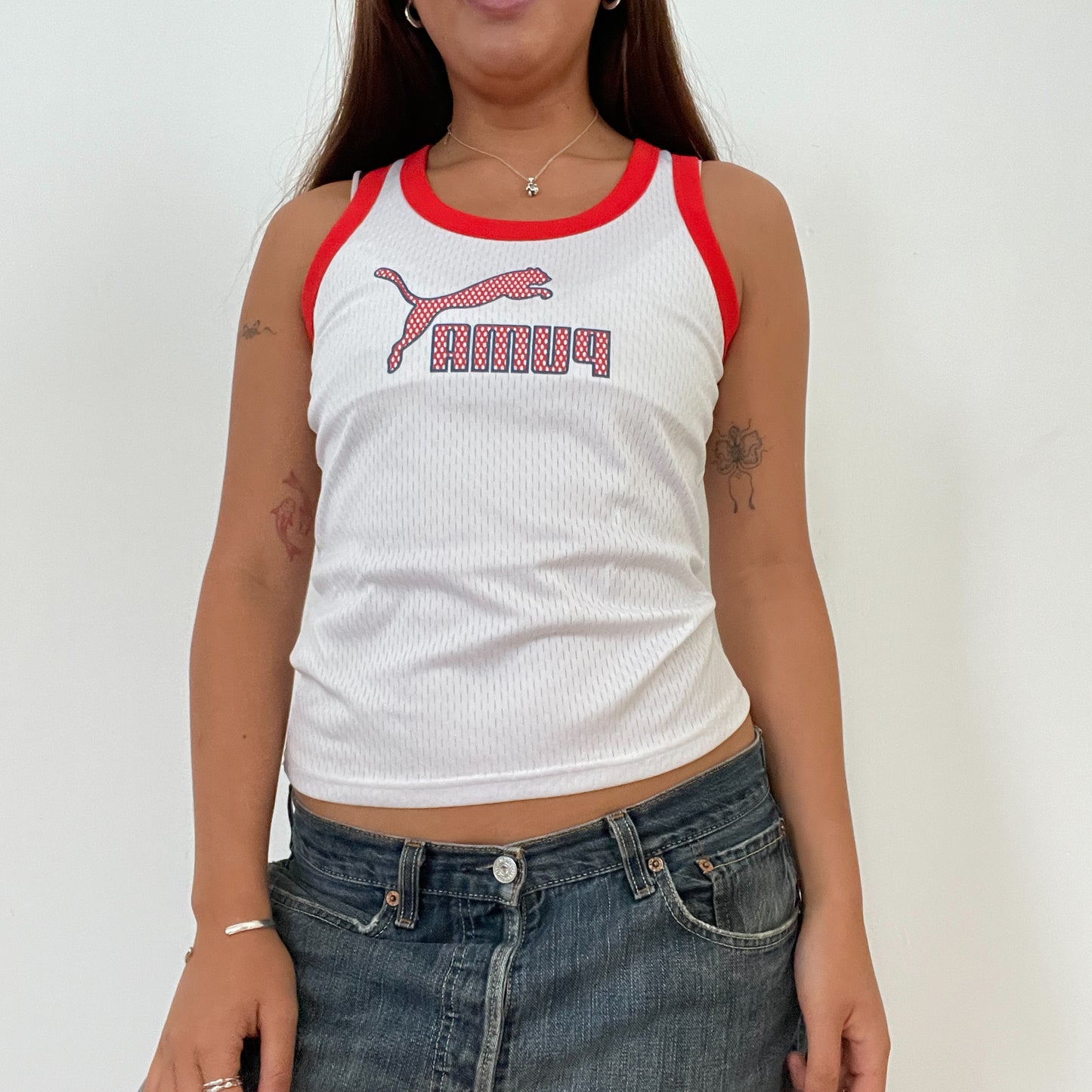 Vintage White Puma Vest Top