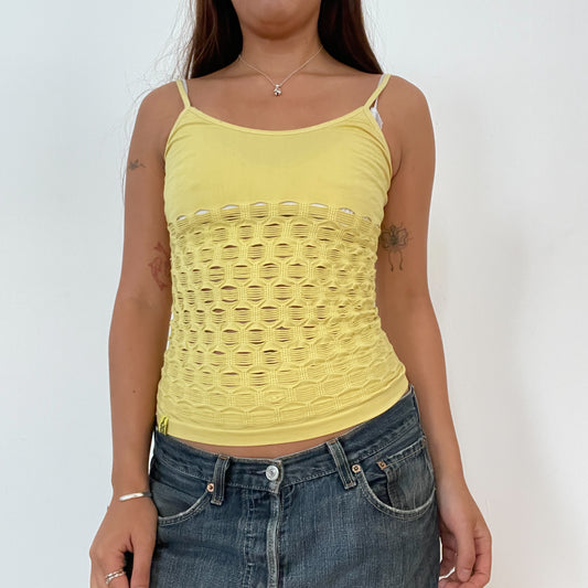 Vintage Yellow Textured Cami Vest
