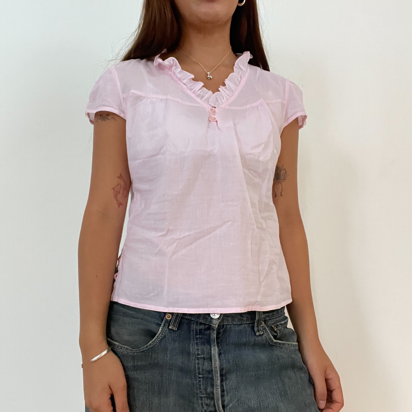 Vintage Pink Babydoll Top