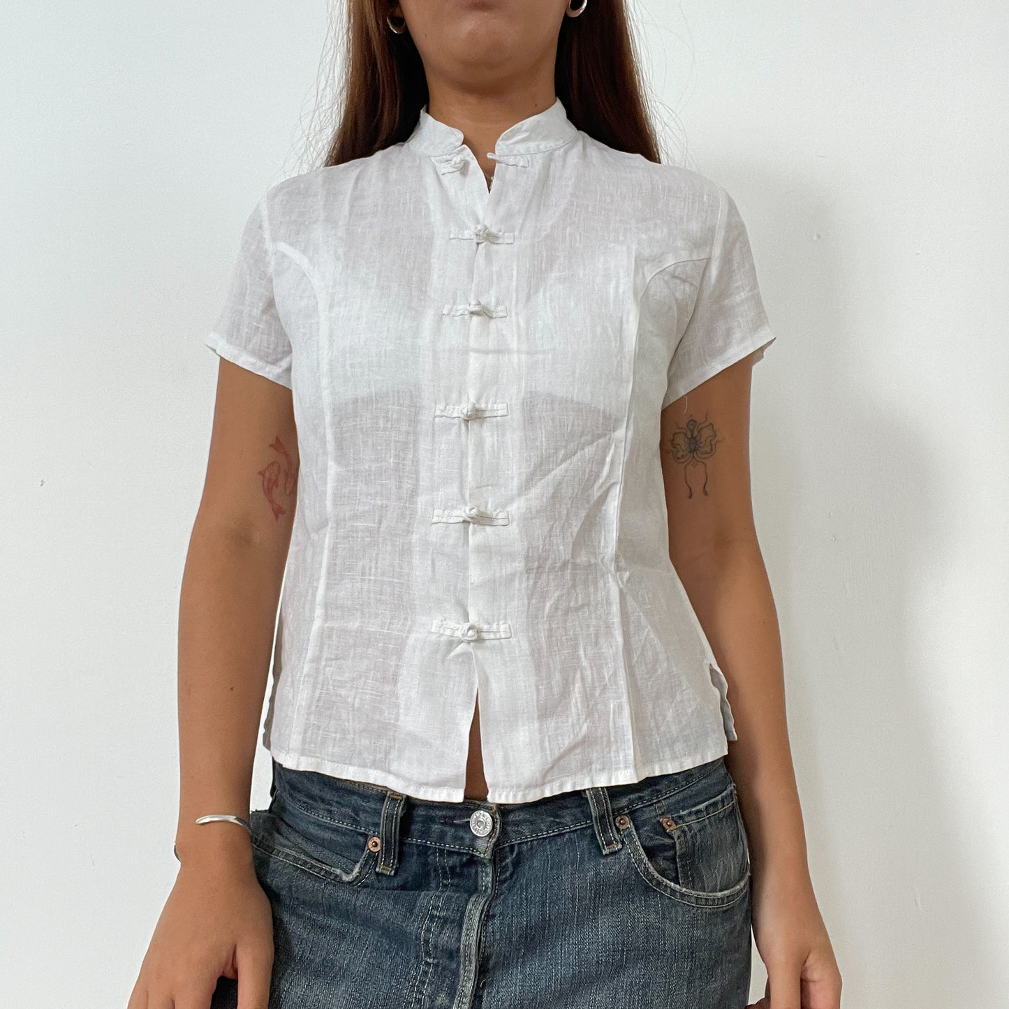 Vintage White Oriental Top