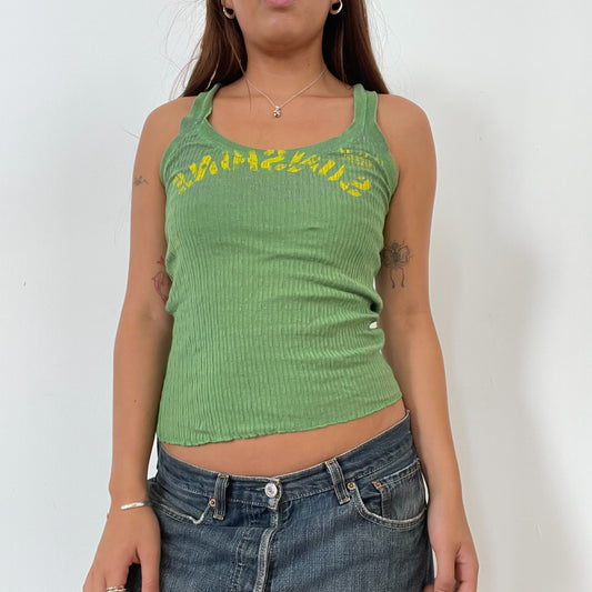 Vintage Green Knit Vest Top