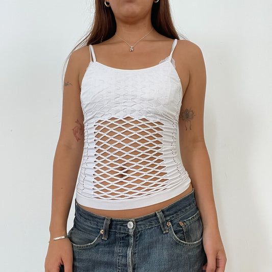 Vintage White Fishnet Cami