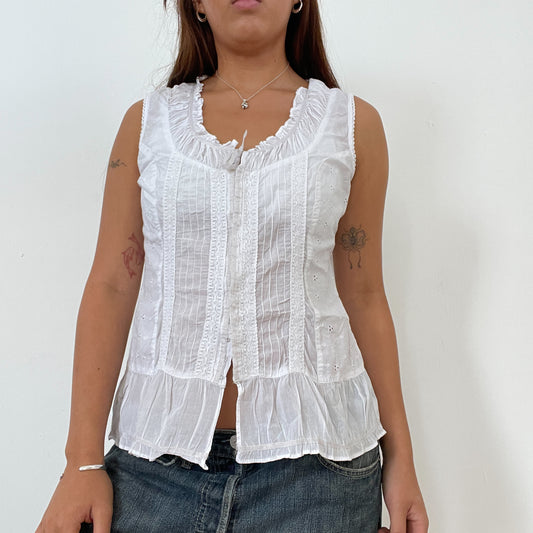 Vintage White BabyDoll Vest Top