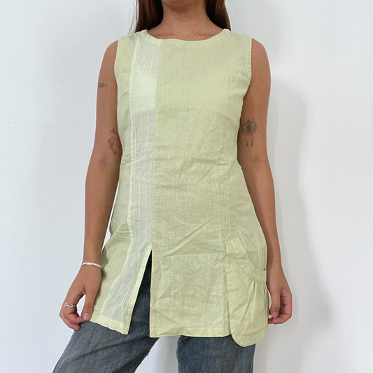 Vintage Yellow Linen Tunic Top