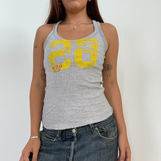 Vintage Grey Sporty Ribbed Vest