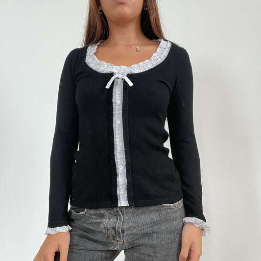 Vintage Black And White Contrast Jumper Top