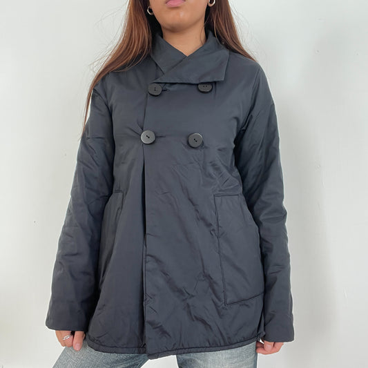 Vintage Black Trench Cop Copine Coat