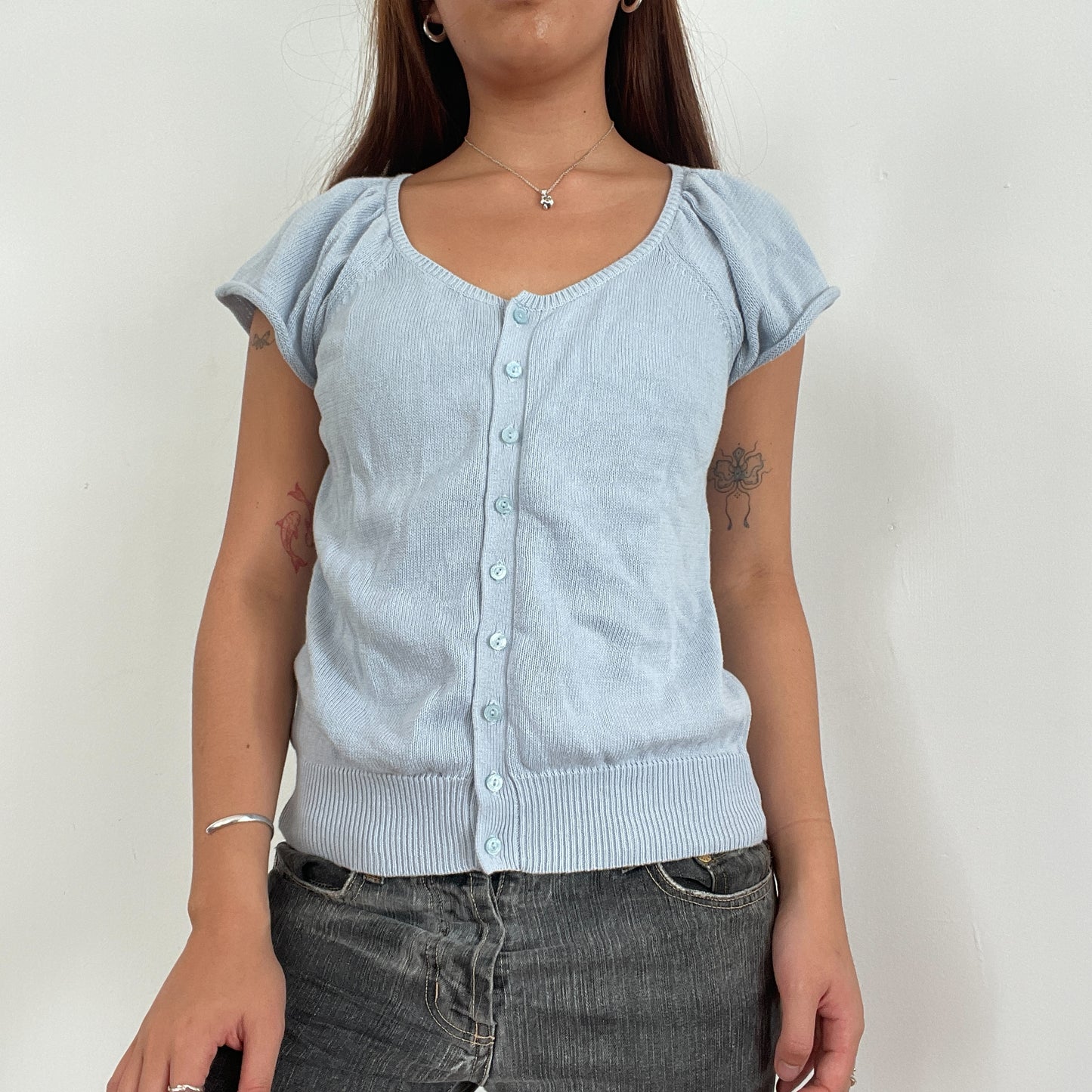Vintage Baby Blue Knitted Top