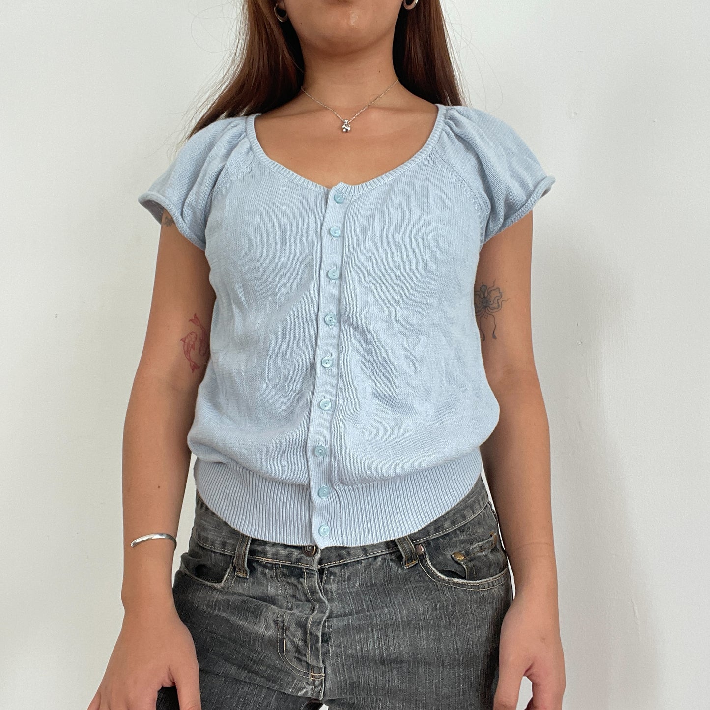 Vintage Baby Blue Knitted Top