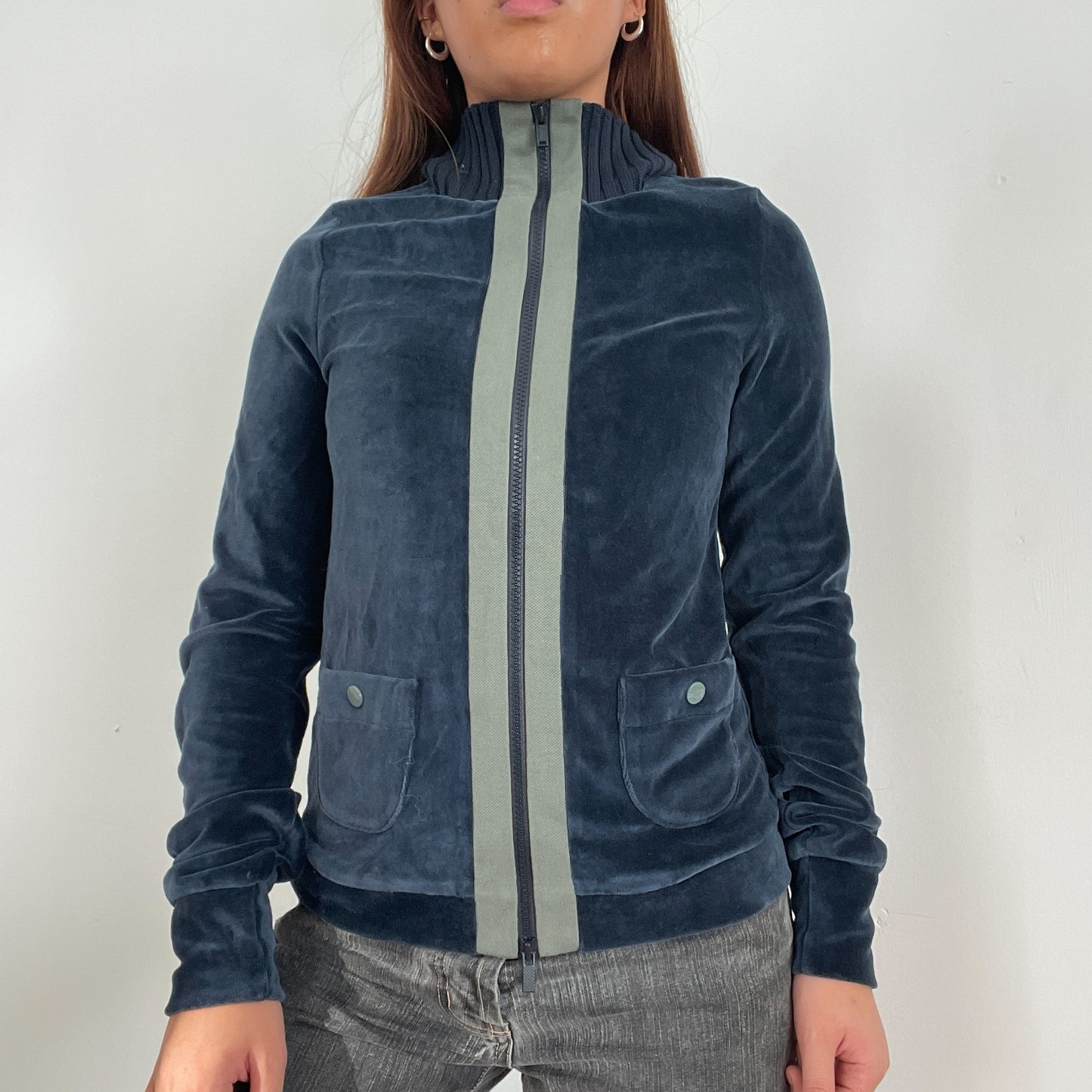 Blue Velvet Double Zip Track Jacket
