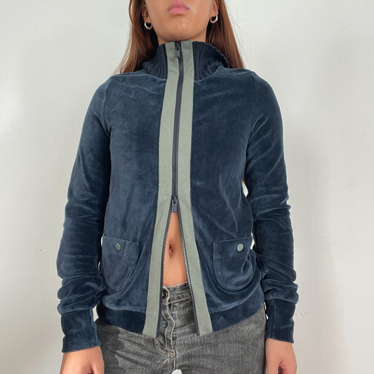 Blue Velvet Double Zip Track Jacket