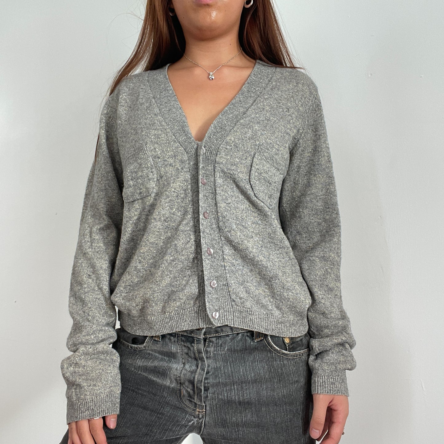 Vintage Grey Button Up Cardigan