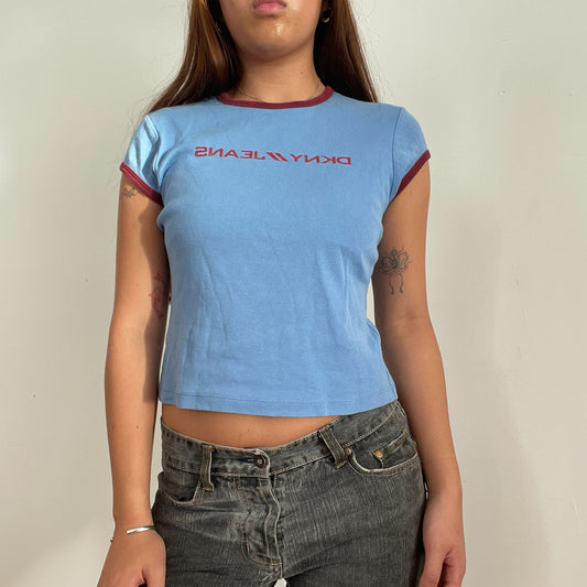Vintage Blue DKNY Jeans Baby Tee