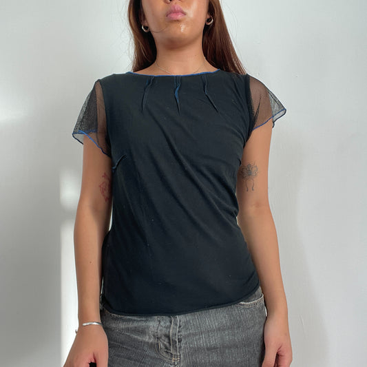 Vintage Black Mesh cop copine Tee