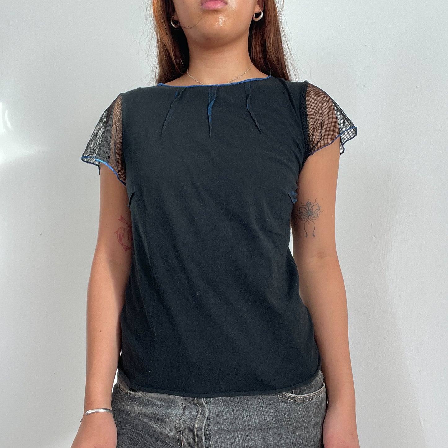 Vintage Black Mesh cop copine Tee