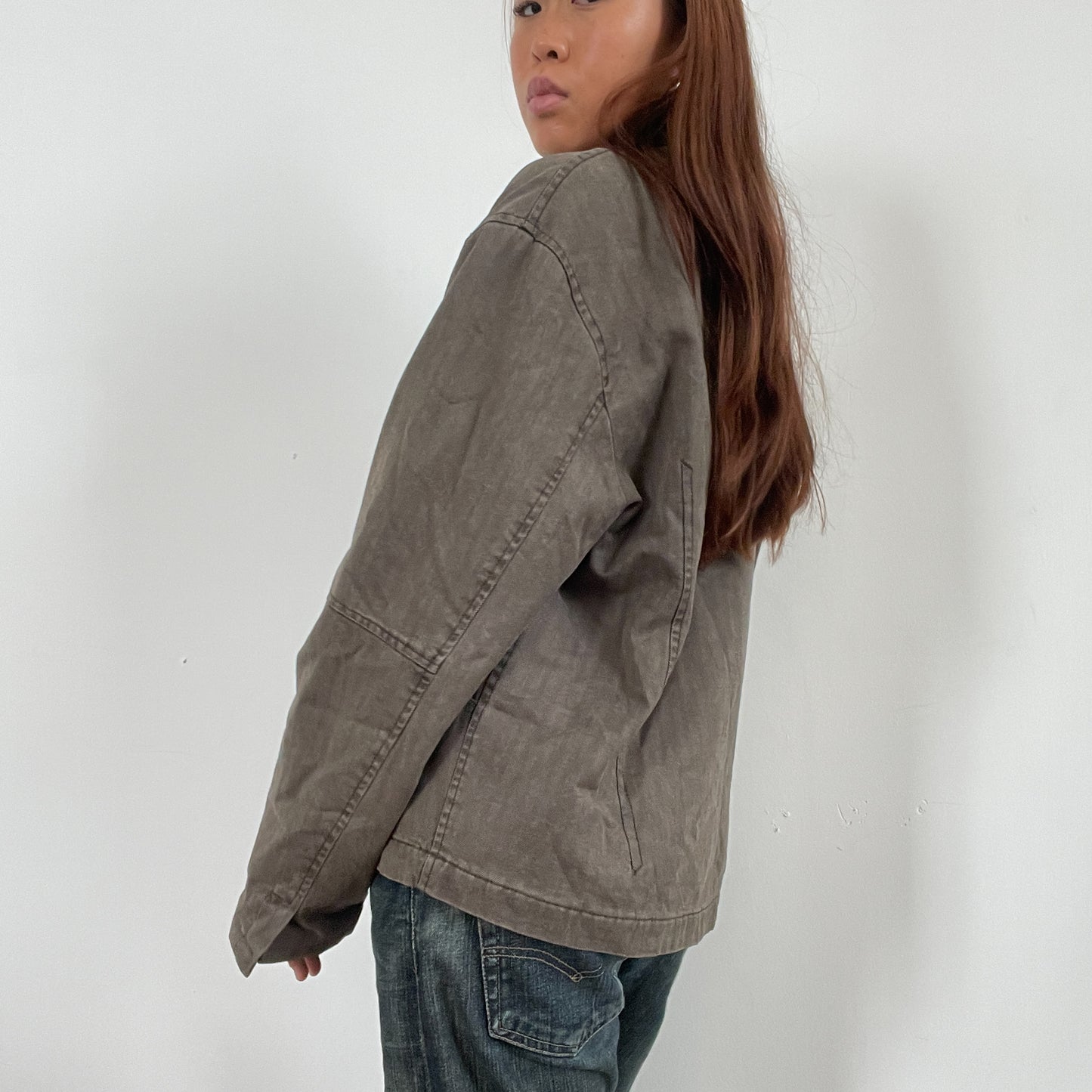 Vintage Brown Washed Collared Jacket