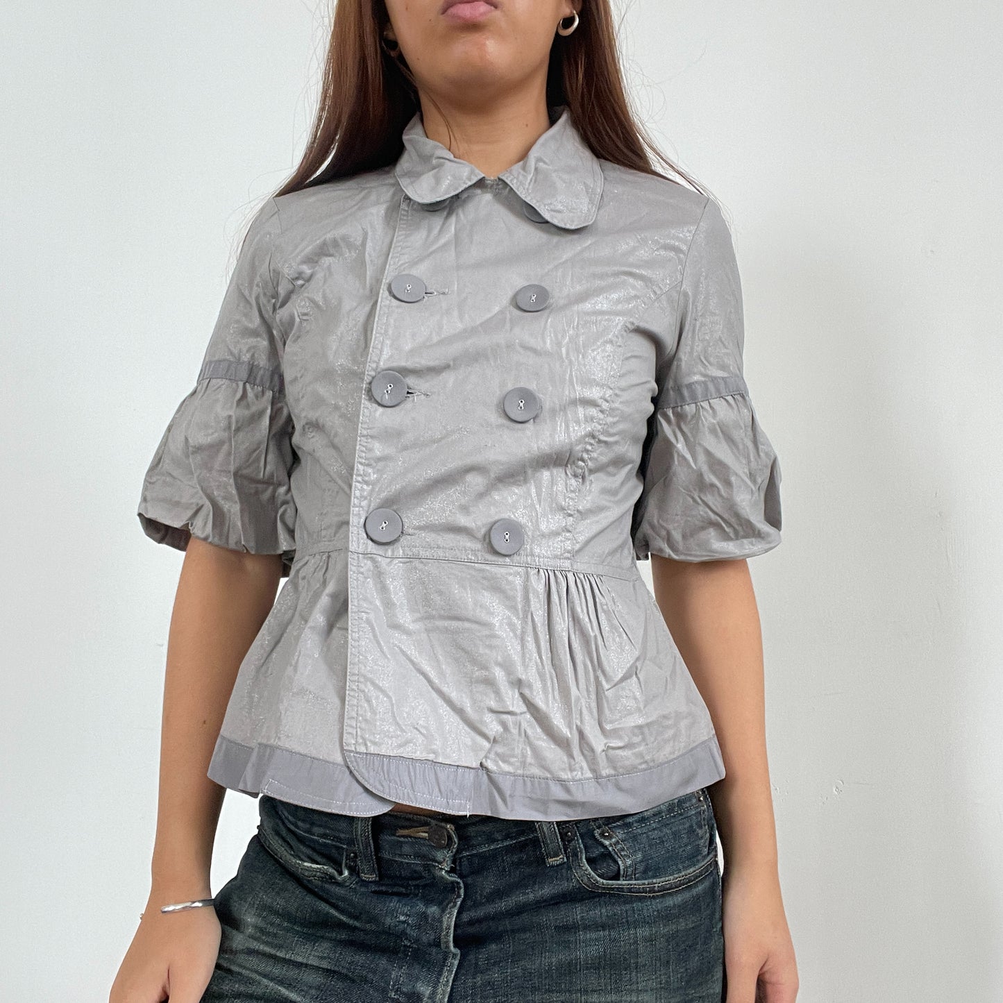 Vintage Grey Peacoat Swing Top