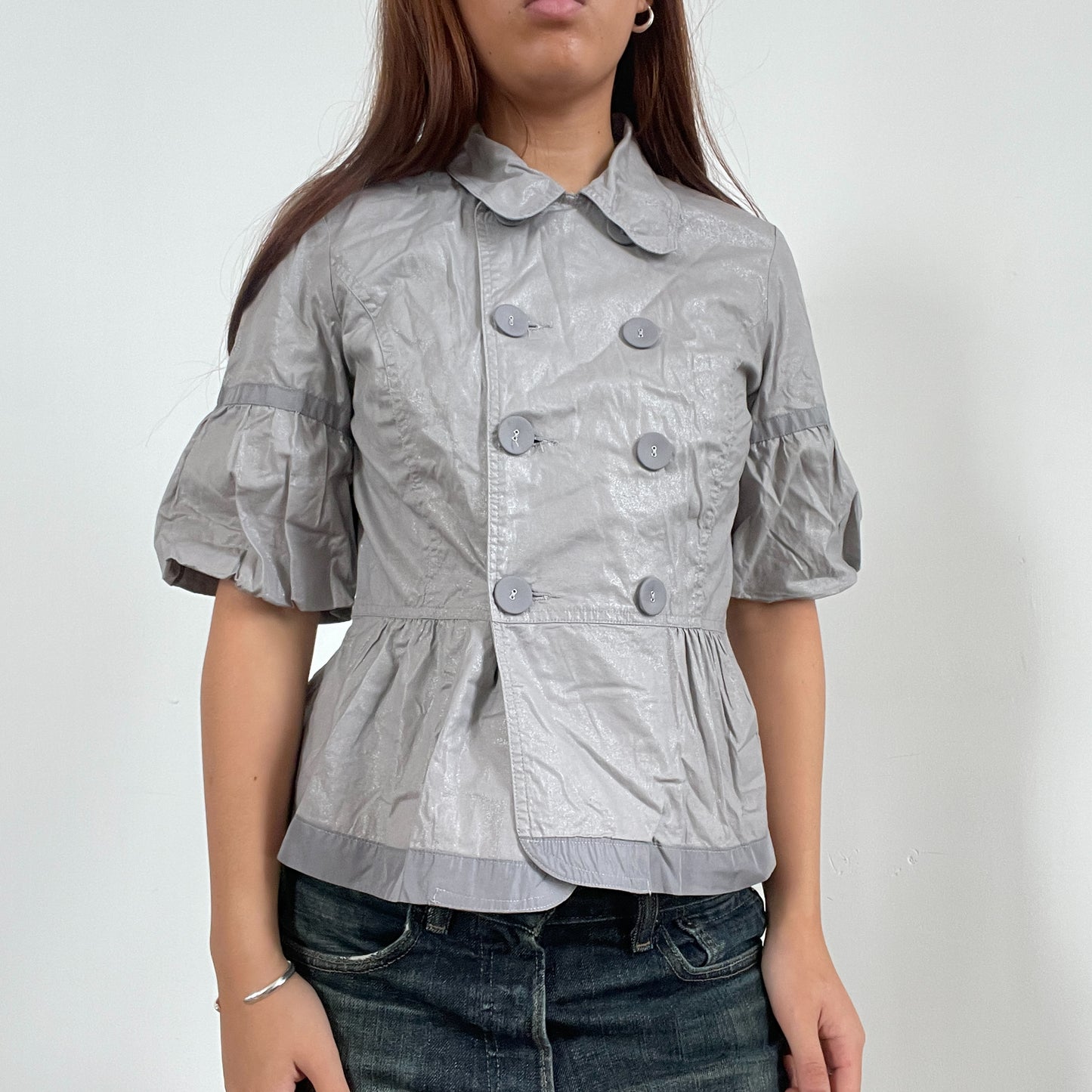 Vintage Grey Peacoat Swing Top
