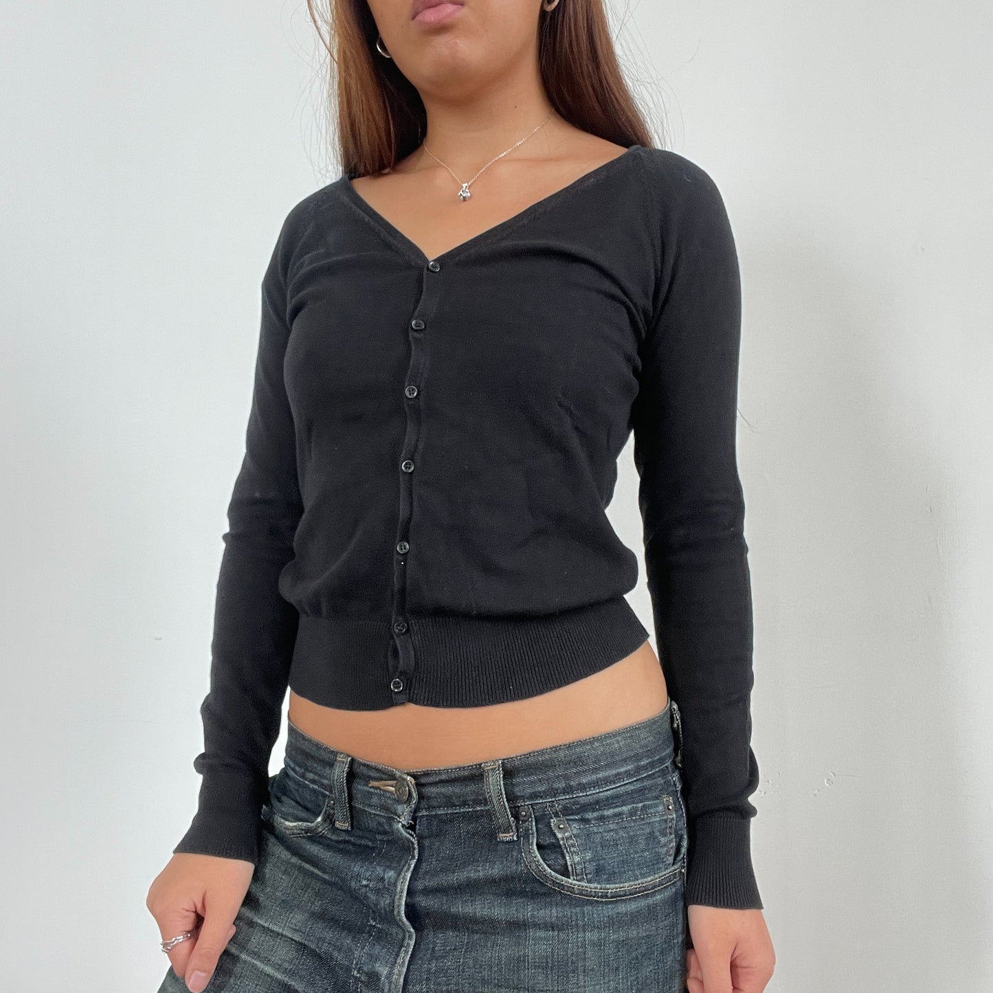 Vintage Black Button Up Cardigan