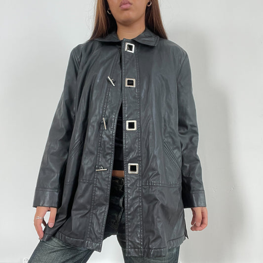 Vintage Black Collared Trench Coat