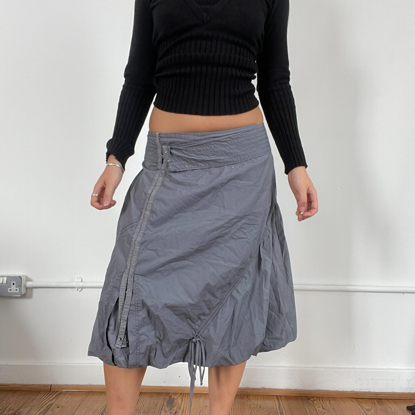 Vintage Grey/Purple Bubble Midi Skirt