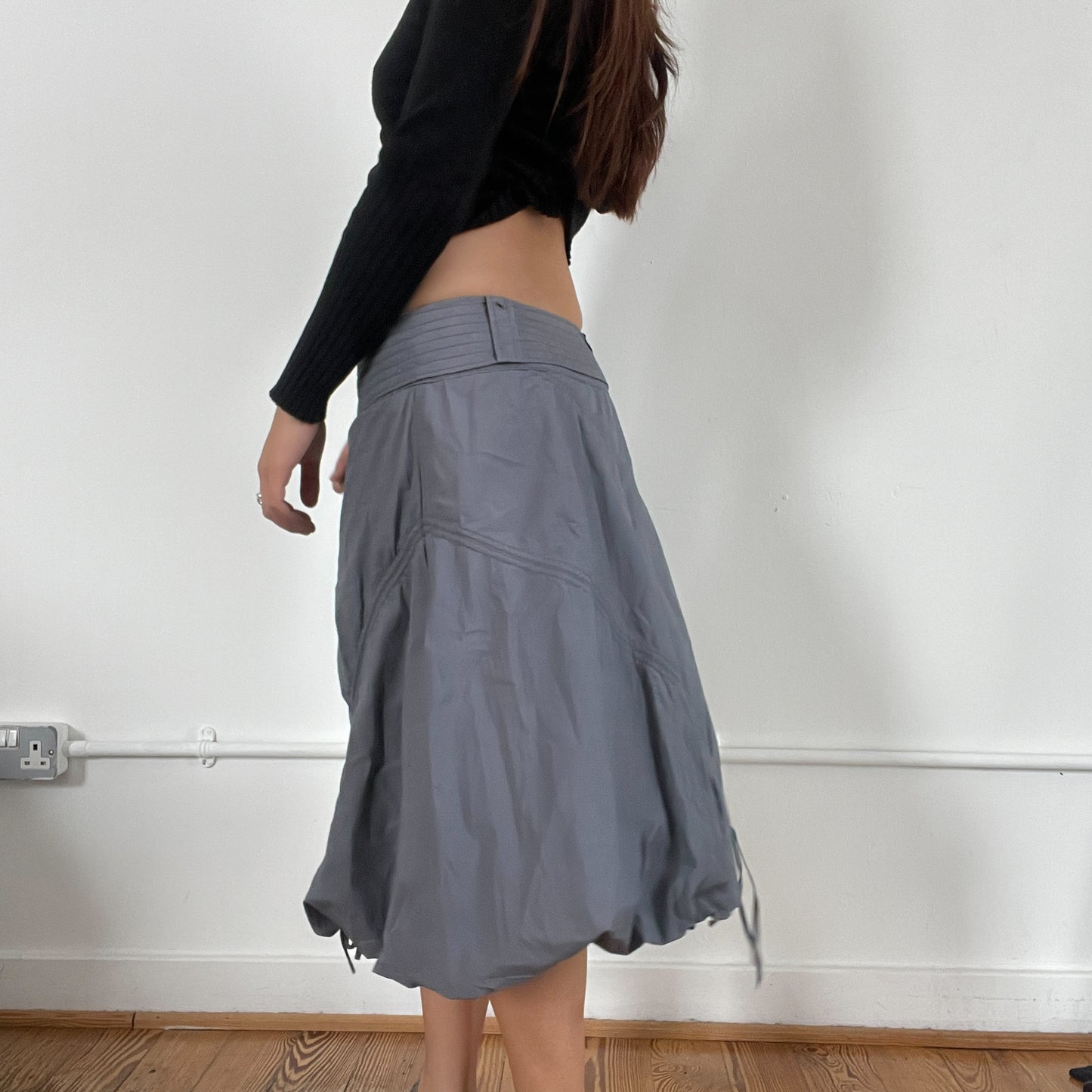 Vintage Grey/Purple Bubble Midi Skirt