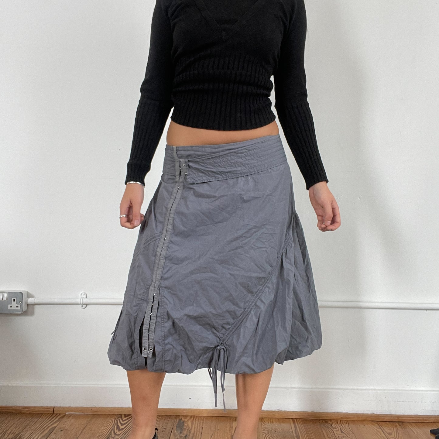 Vintage Grey/Purple Bubble Midi Skirt