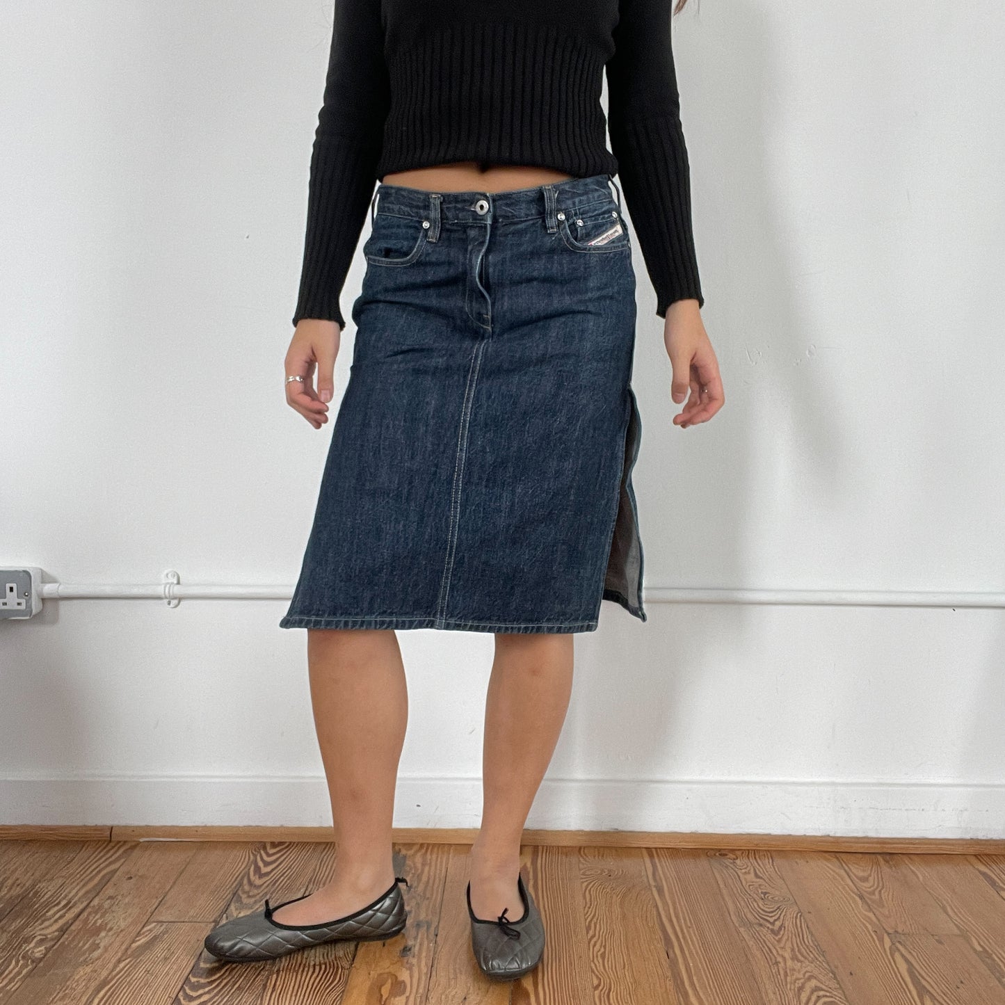 Vintage Denim Diesel Blue Midi Skirt