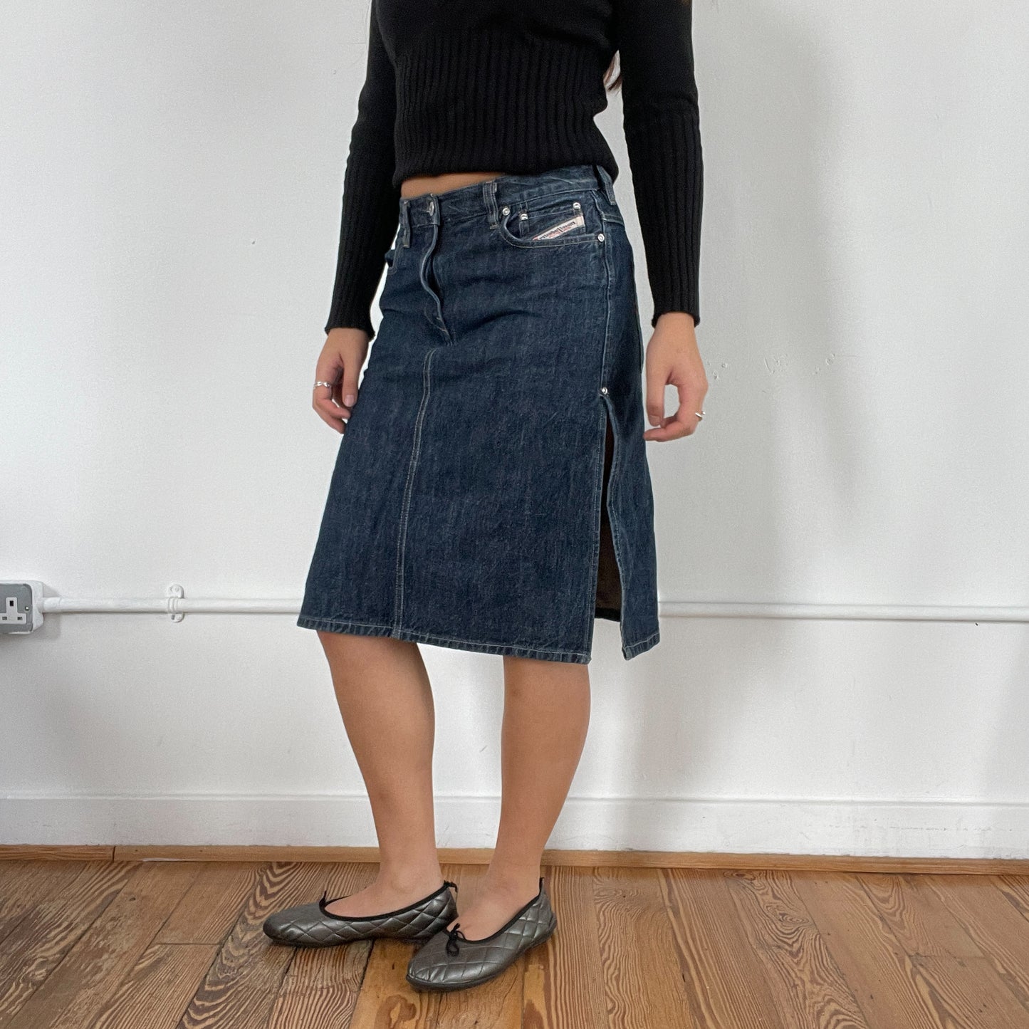 Vintage Denim Diesel Blue Midi Skirt
