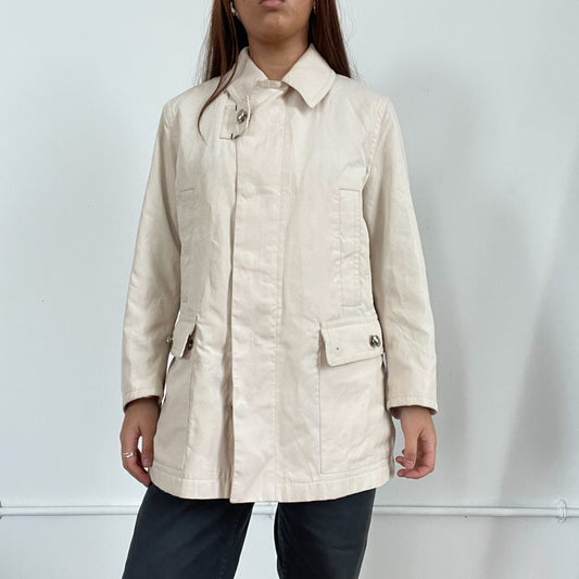 Vintage beige mid-length trench jacket