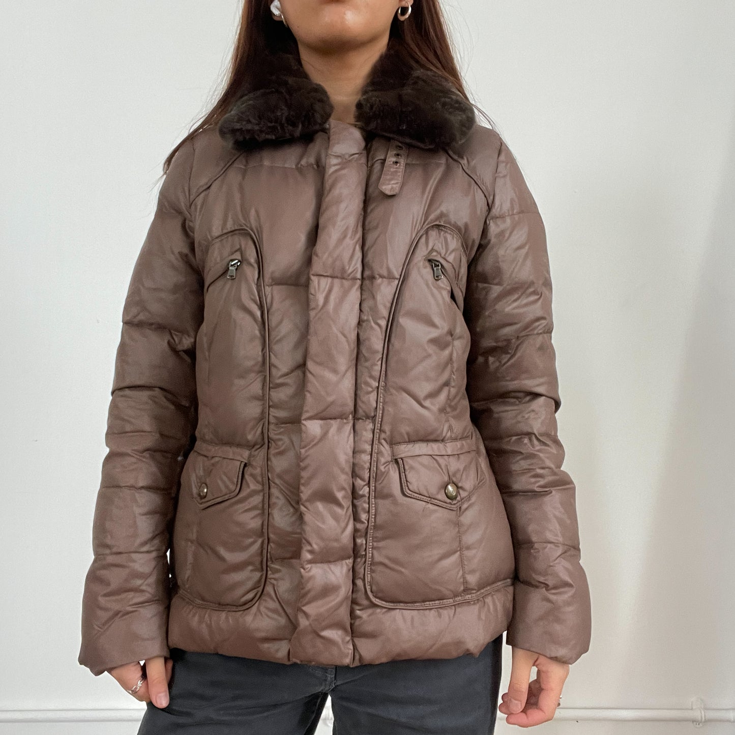 Vintage marlboro brown puffer jacket