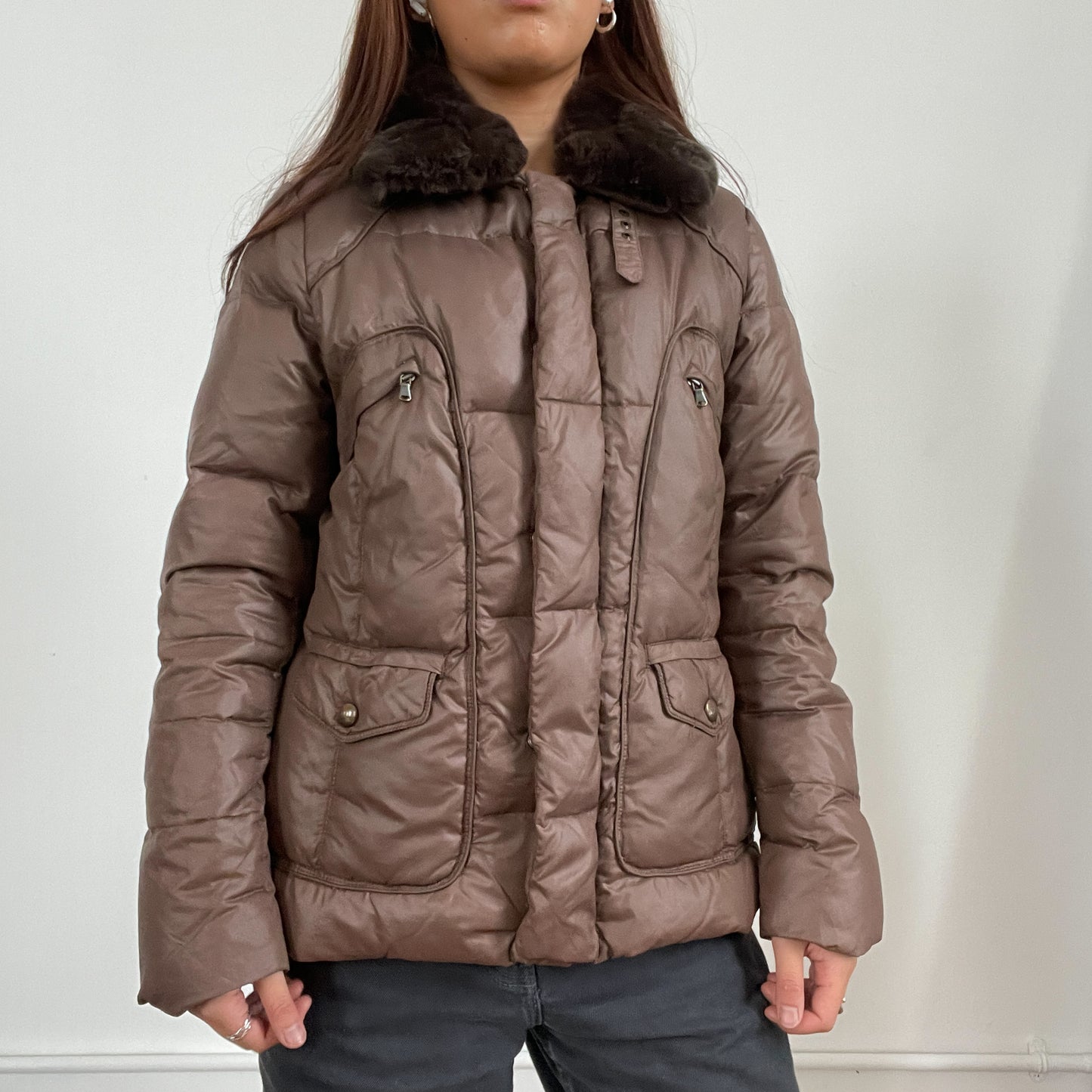 Vintage marlboro brown puffer jacket